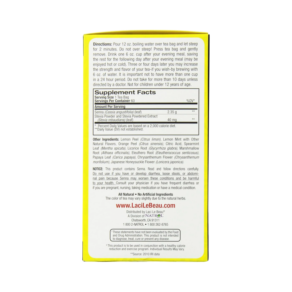 Natrol, Laci Le Beau Super Dieter's Tea, Lemon Mint, 60 Bags