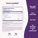 Natrol, MelatoninMax, Sleep, Blueberry, 10 mg, 80 Gummies