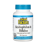 Natural Factors, Acidophilus & Bifidus, 5 Billion, 90 Capsules