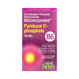 Natural Factors, BioCoenzymated, B6, Pyridoxal 5', Phosphate, 50 Mg, 30 Vegetarian Capsules