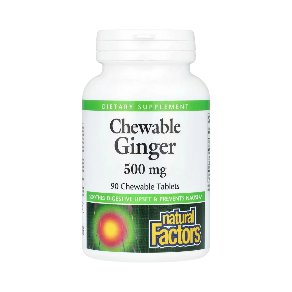 Natural Factors, Chewable Ginger, 500 Mg, 90 Chewable Tablets