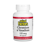 Natural Factors, Chromium & Vanadium, 125 Mcg, 90 Capsules