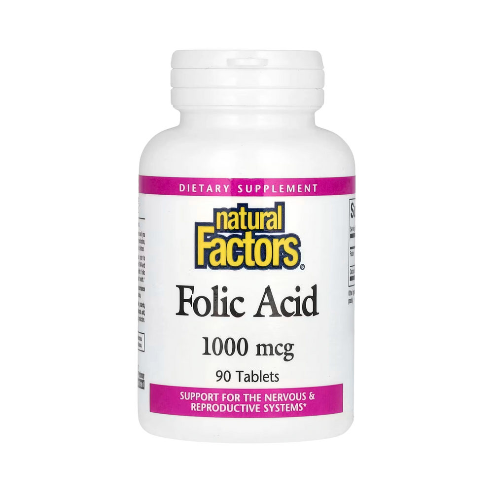 Natural Factors, Folic Acid, 1,000 Mcg, 90 Tablets