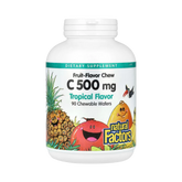 Natural Factors, Fruit-Flavor Chew Vitamin C, Tropical, 500 mg, 90 Chewable Wafers