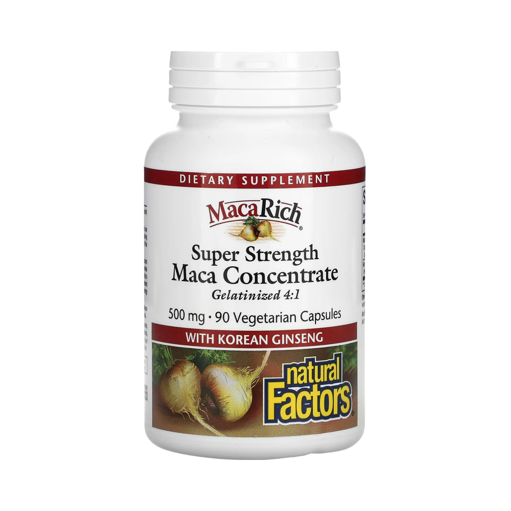 Natural Factors, Maca Rich, Maca Concentrate, Super Strength, 500 Mg, 90 Vegetarian Capsules
