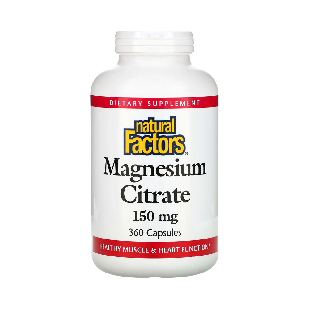 Natural Factors, Magnesium Citrate, 150 Mg, 360 Capsules