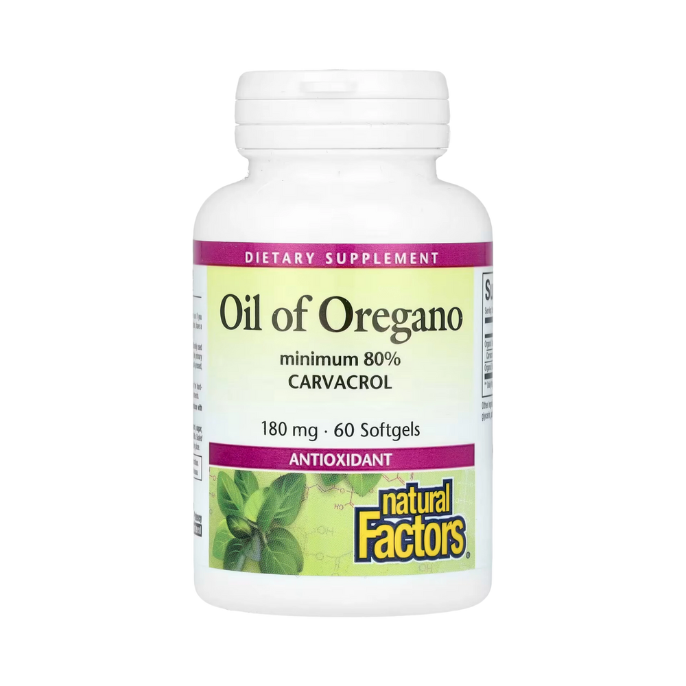 Natural Factors, Oil Of Oregano, 180 Mg, 60 Softgels