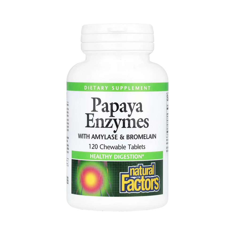 Natural Factors, Papaya Enzymes with Amylase & Bromelain, 120 Chewable Tablets