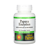 Natural Factors, Papaya Enzymes with Amylase & Bromelain, 60 Chewable Tablets