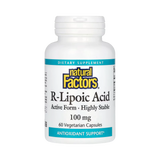 Natural Factors, R-Lipoic Acid, 100 Mg, 60 Vegetarian Capsules