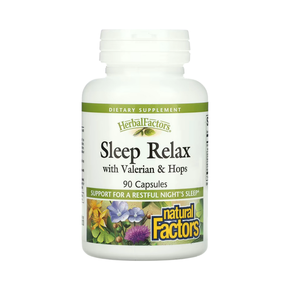 Natural Factors, Sleep Relax with Valerian & Hops, 90 Capsules