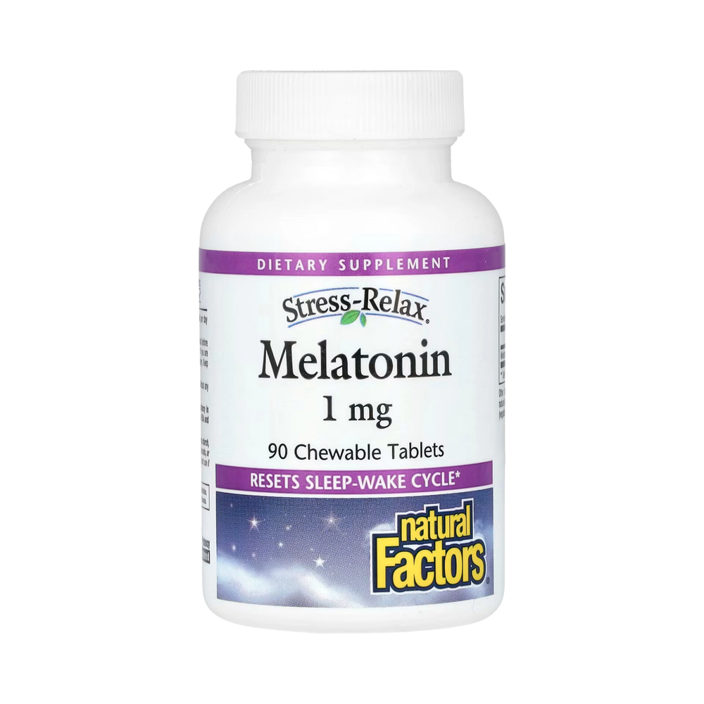 Natural Factors, Stress-Relax, Melatonin, 1 Mg, 90 Chewable Tablets