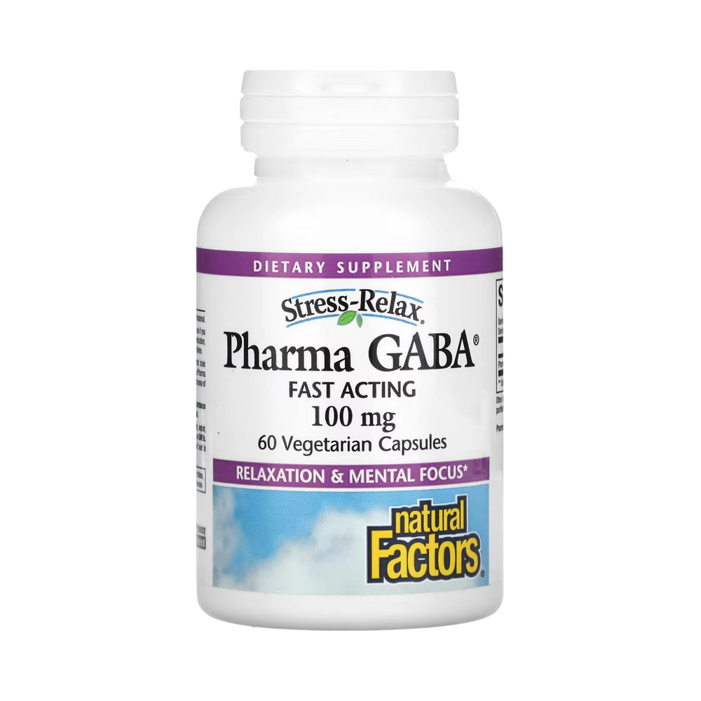 Natural Factors, Stress Relax, Pharma GABA, 100 Mg, 60 Vegetarian Capsules