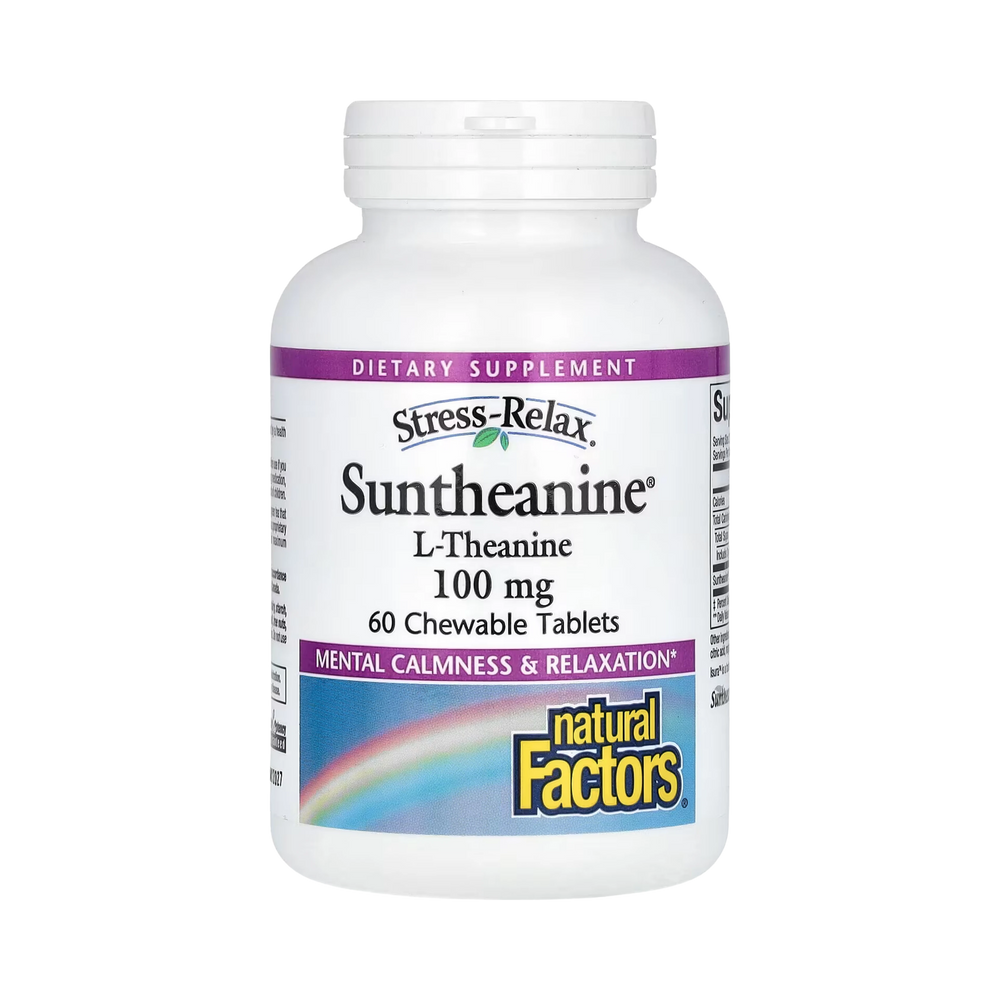Natural Factors, Stress-Relax, Suntheanine, L-Theanine, 200 Mg, 60 Chewable Tablets