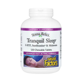 Natural Factors, Stress-Relax, Tranquil Sleep, 5-HTP, Suntheanine & Melatonin, 120 Chewable Tablets