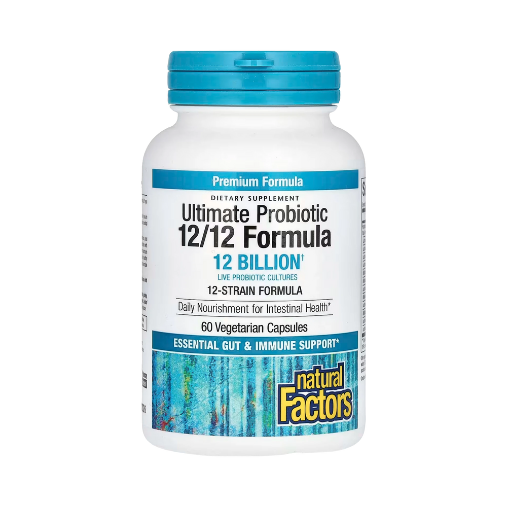 Natural Factors, Ultimate Probiotic, 12/12 Formula, 12 Billion, 60 Vegetarian Capsules