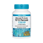 Natural Factors, Ultimate Probiotic, 12/12 Formula, 12 Billion, 60 Vegetarian Capsules