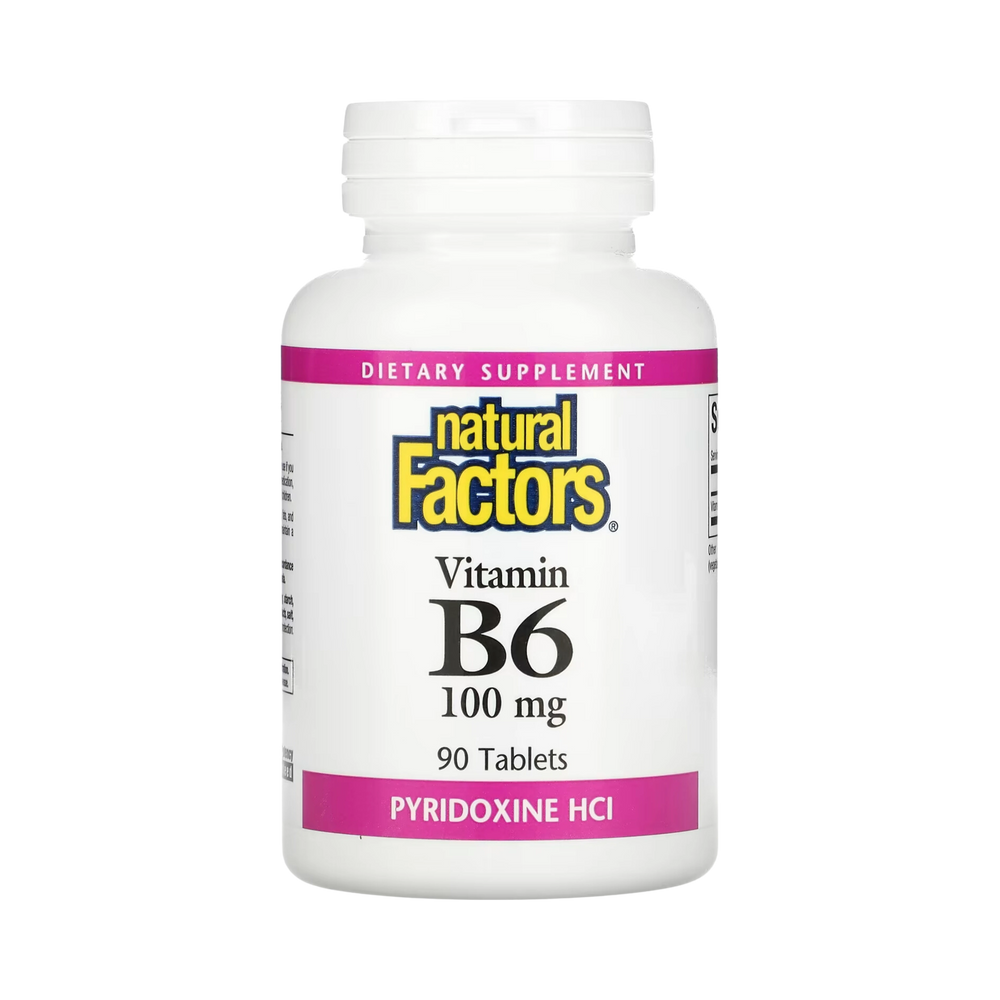 Natural Factors, Vitamin B6, Pyridoxine HCl, 100 mg, 90 Tablets