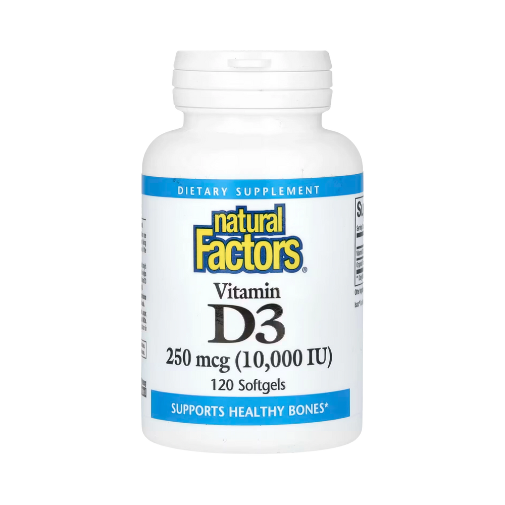 Natural Factors, Vitamin D3, 250 mcg (10,000 IU), 120 Softgels