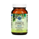 Natural Factors, Whole Earth & Sea, Vegan Bioenhanced Vitamin D3, 5,000 IU, 60 Vegetarian Capsules