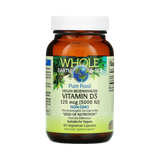 Natural Factors, Whole Earth & Sea, Vegan Bioenhanced Vitamin D3, 5,000 IU, 60 Vegetarian Capsules