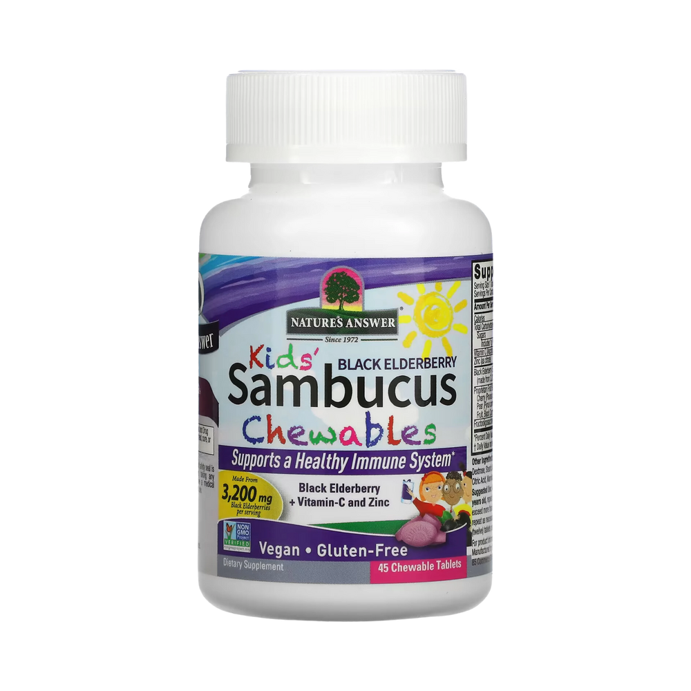 Nature's Answer - Kid's Sambucus Chewables, Black Elderberry, 45 Chewable Tablets