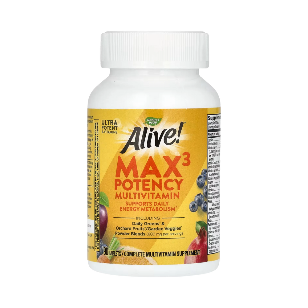 Nature's Way, Alive! Max3 Potency Multivitamin,No Iron, 90 Capsules
