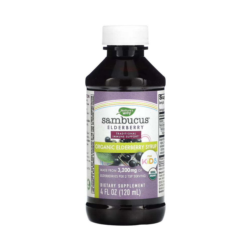 Nature's Way, Sambucus for Kids, Organic Elderberry Syrup, 4 Fl Oz