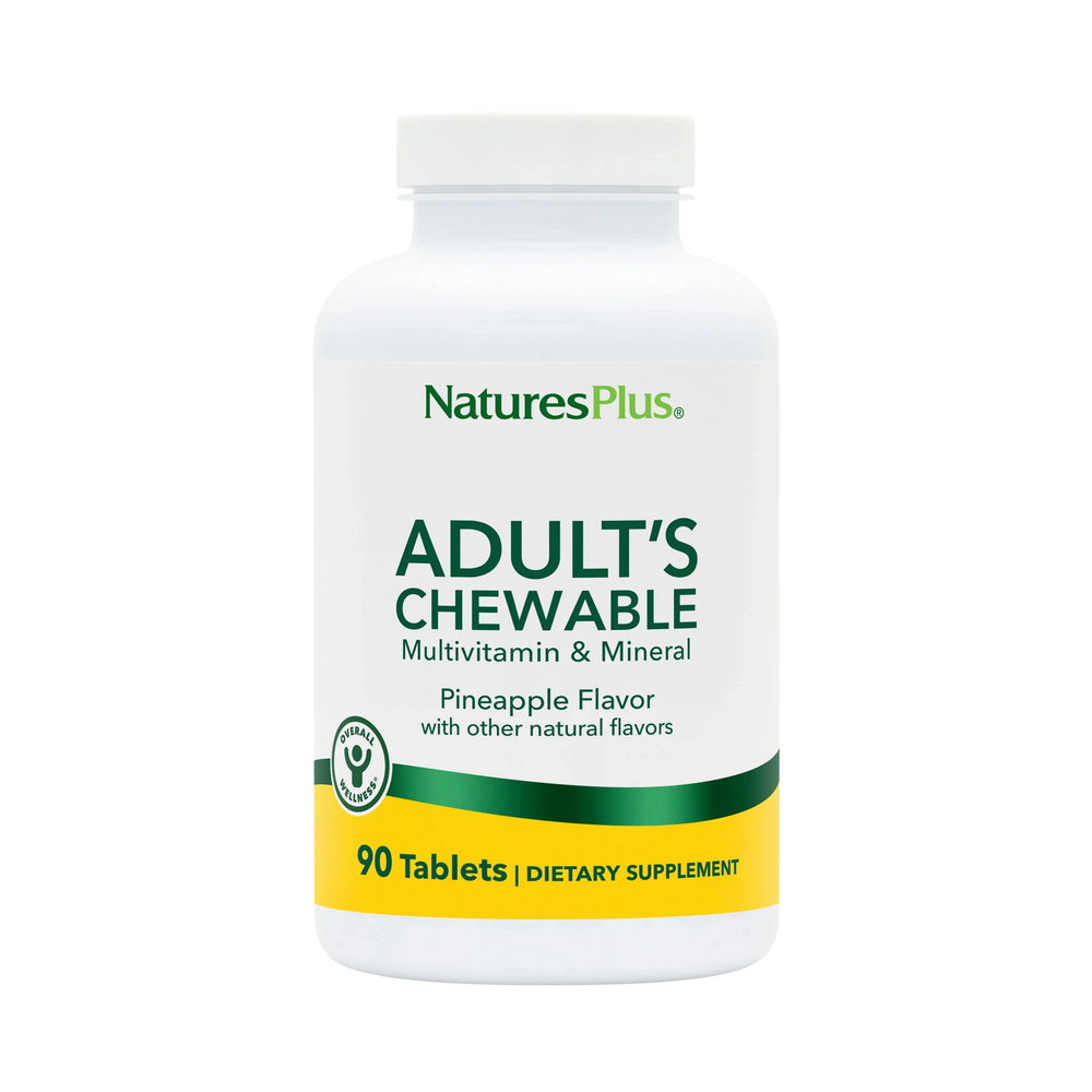 NaturesPlus, Adult's Chewable Multivitamin& Mineral, Pineapple, 90 Tablets