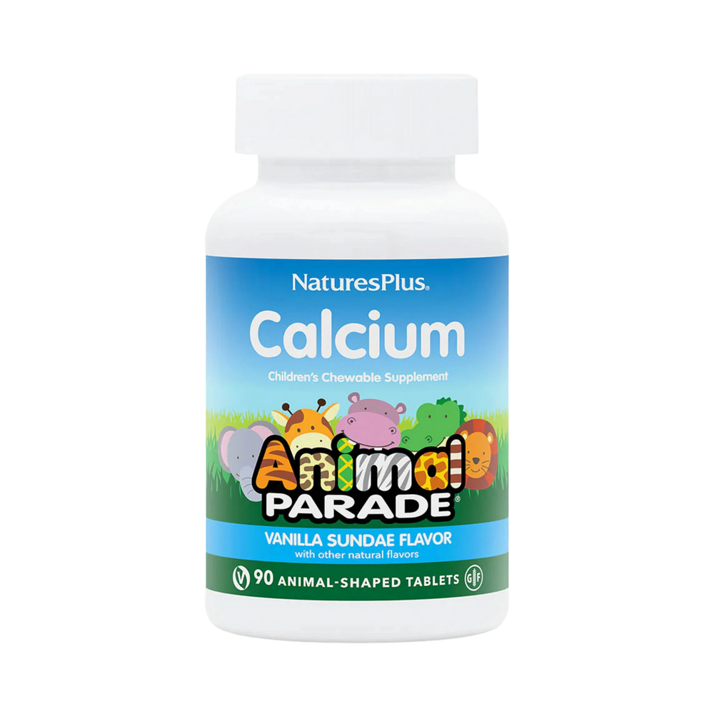 NaturesPlus, Animal Parade, Calcium, Children's Chewable Supplement, Vanilla Sundae, 90 Animal-Shaped Tablets