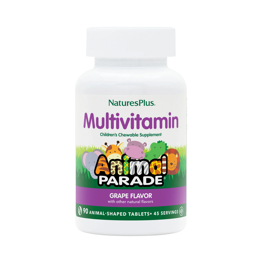 NaturesPlus, Animal Parade, Children's Chewable Multivitamin Supplement, Grape, 90 Animal-Shaped Tablets