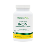 NaturesPlus, Chewable Iron with Vitamin C and Herbs, Cherry, 90 Tablets