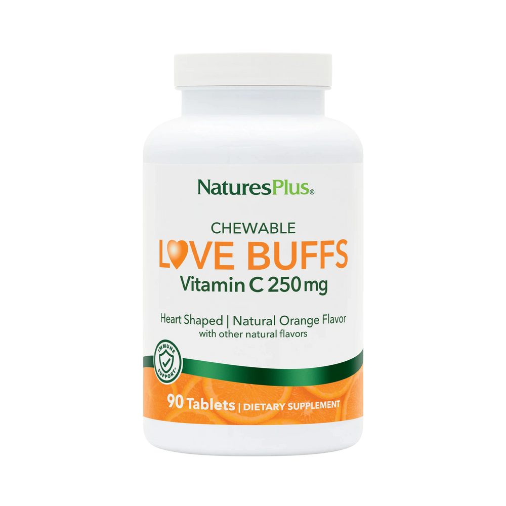 NaturesPlus, Chewable Love Buffs, Vitamin C, Natural Orange, 250 Mg, 90 Tablets