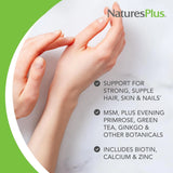 NaturesPlus, Hair, Skin & Nails, 60 Vegan Tablets