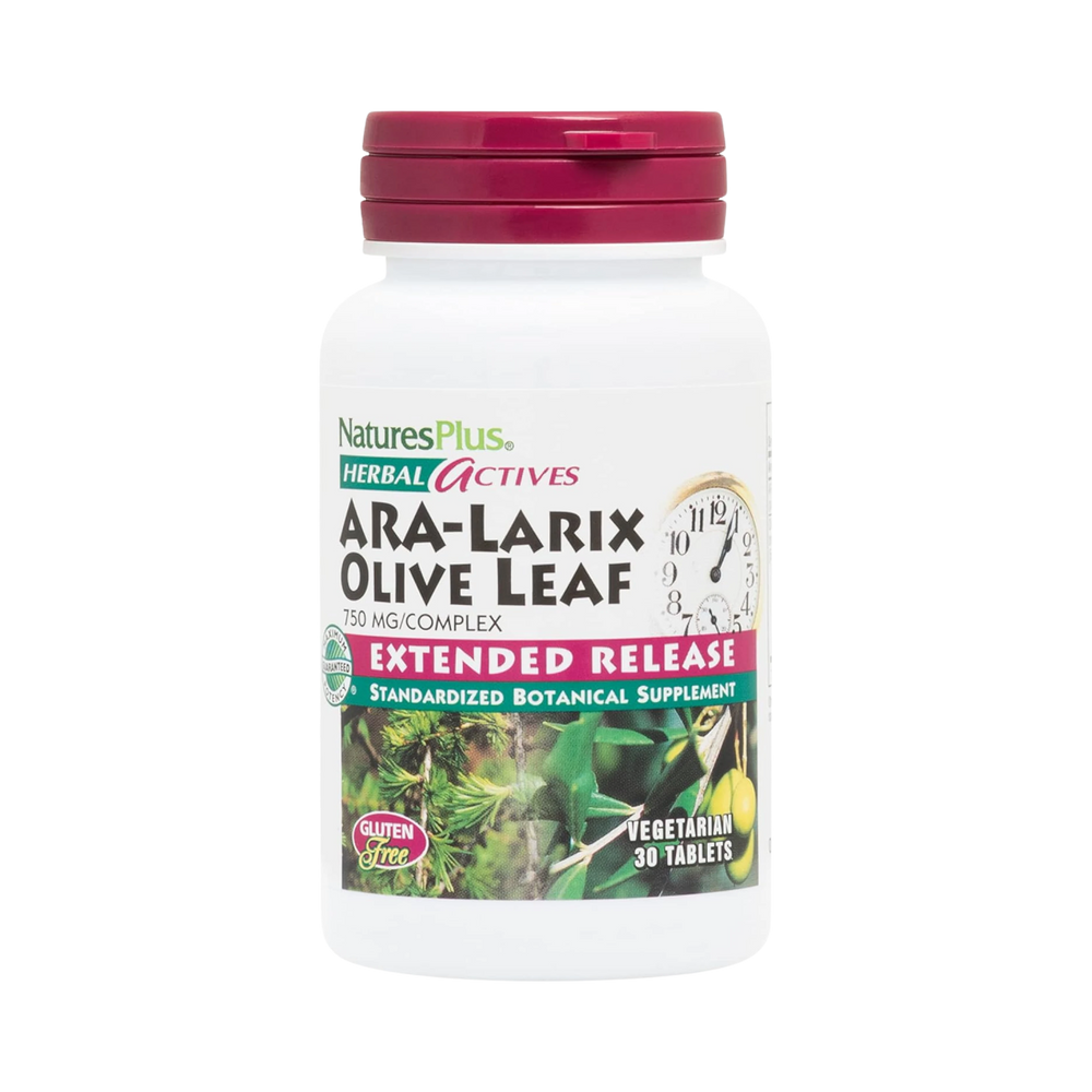 NaturesPlus, Herbal Actives ARA Larix Olive Leaf, 30 Tablets