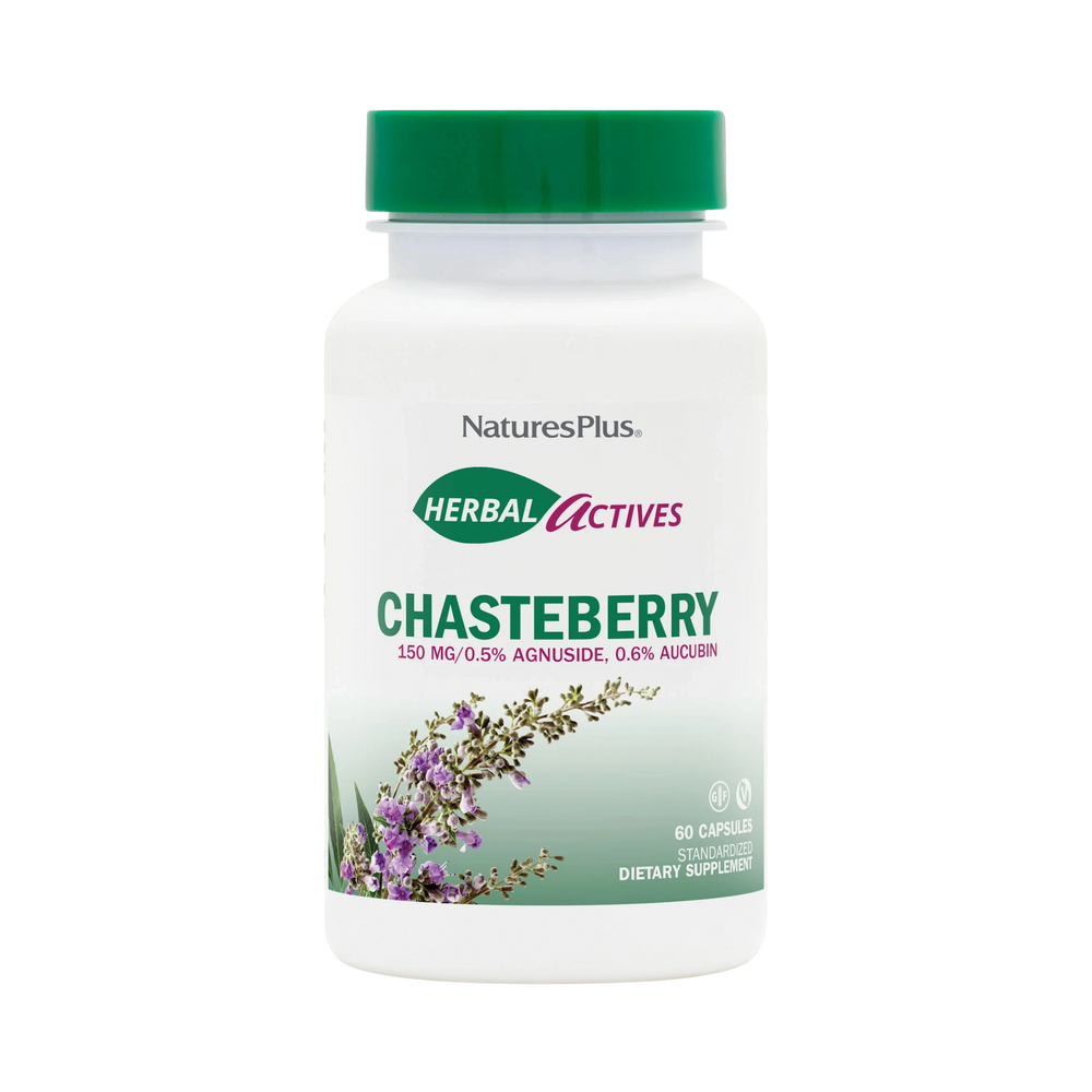 NaturesPlus, Herbal Actives, Chasteberry, 150 Mg, 60 Vegan Capsules
