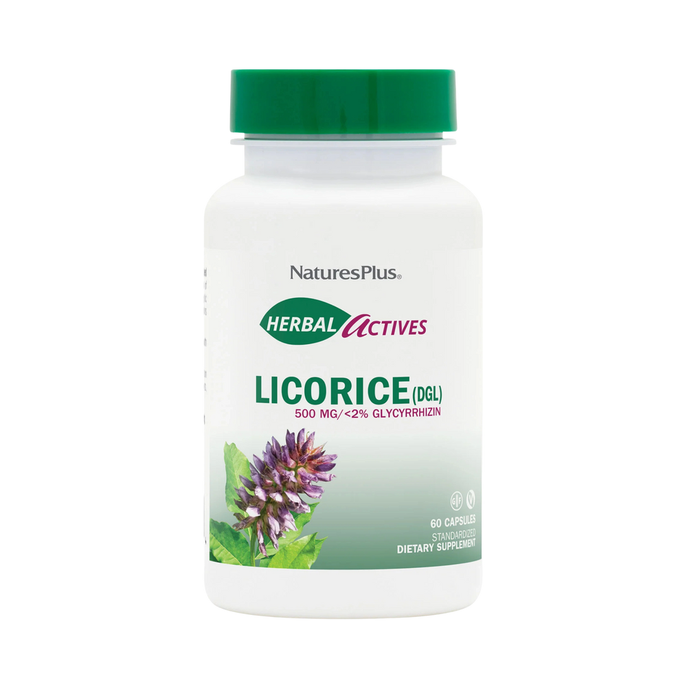 NaturesPlus, Herbal Actives, Licorice (DGL), 500 Mg, 60 Capsules