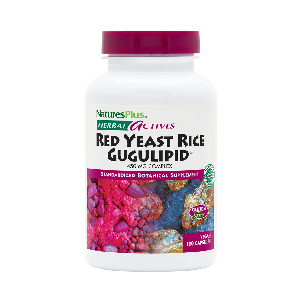 NaturesPlus, Herbal Actives, Red Yeast Rice Gugulipid, 450 Mg, 120 Vegan Capsule
