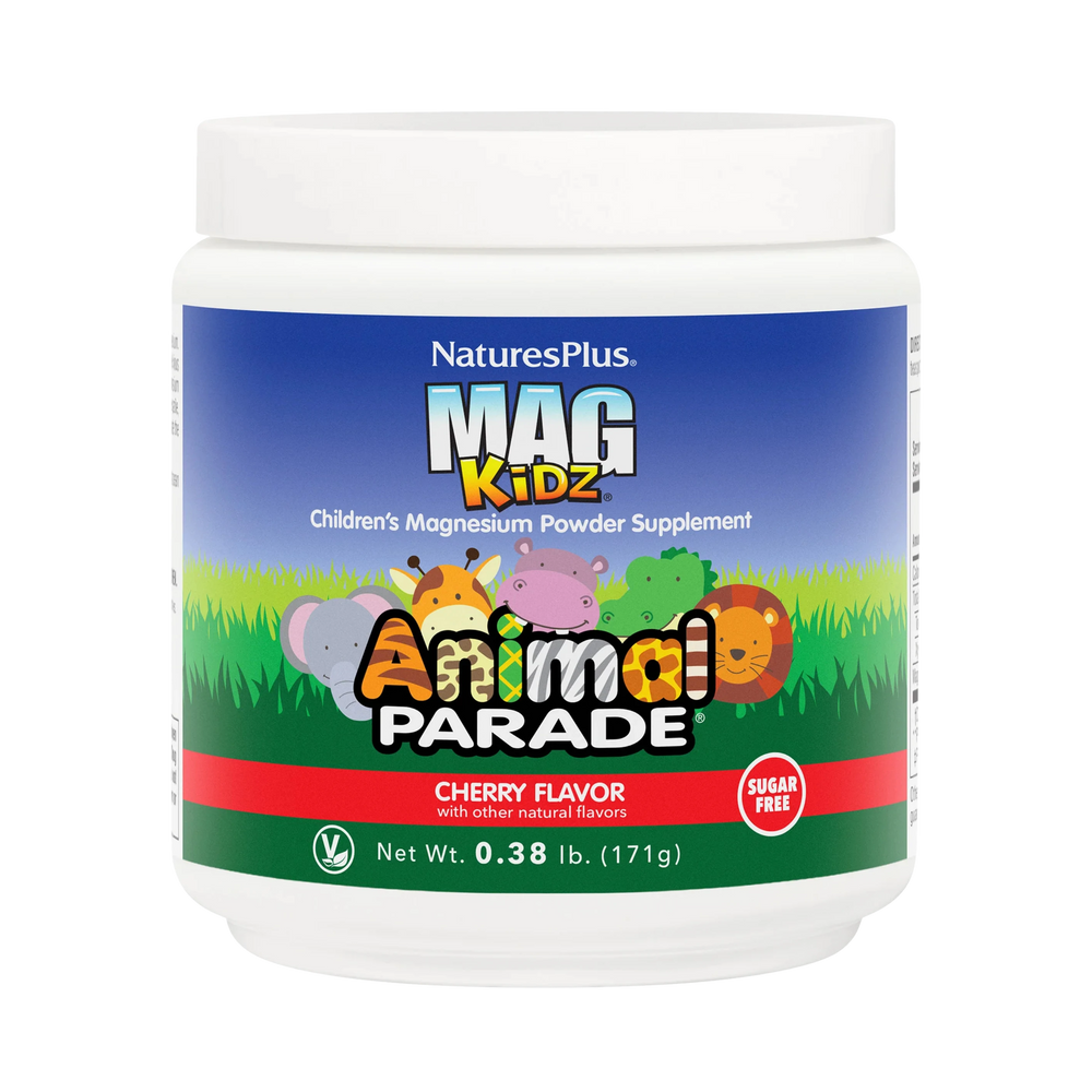 NaturesPlus, Mag Kidz, Animal Parade, Children's Magnesium Powder Supplement, Cherry, 0.38 Lb