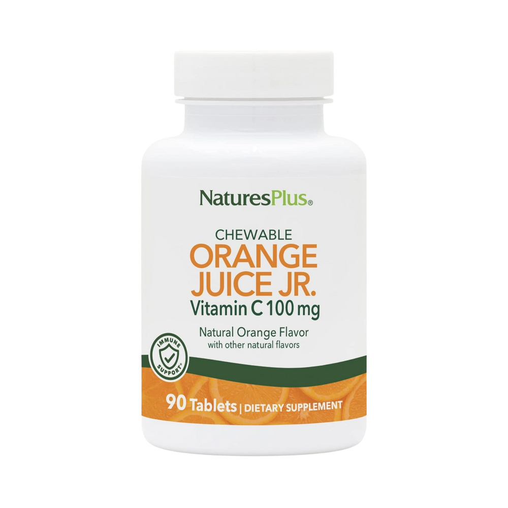 NaturesPlus, Orange Juice Jr Chewable Vitamin C, Natural Orange, 100 Mg, 90 Tablets