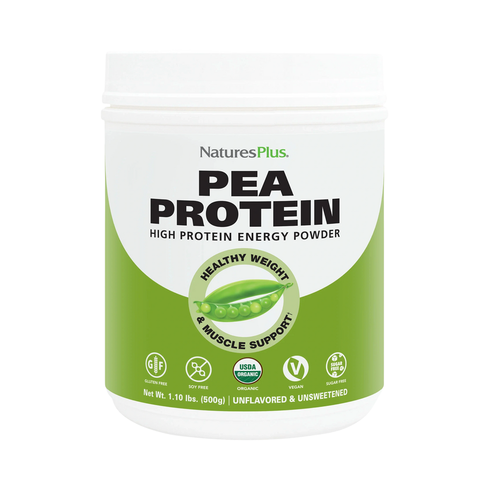 NaturesPlus, Organic Pea Protein Powder, Unflavored, 1.10 Lbs