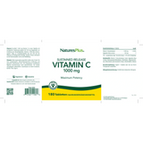 NaturesPlus, Sustained Release Vitamin C, 1000 Mg, 180 Tablets