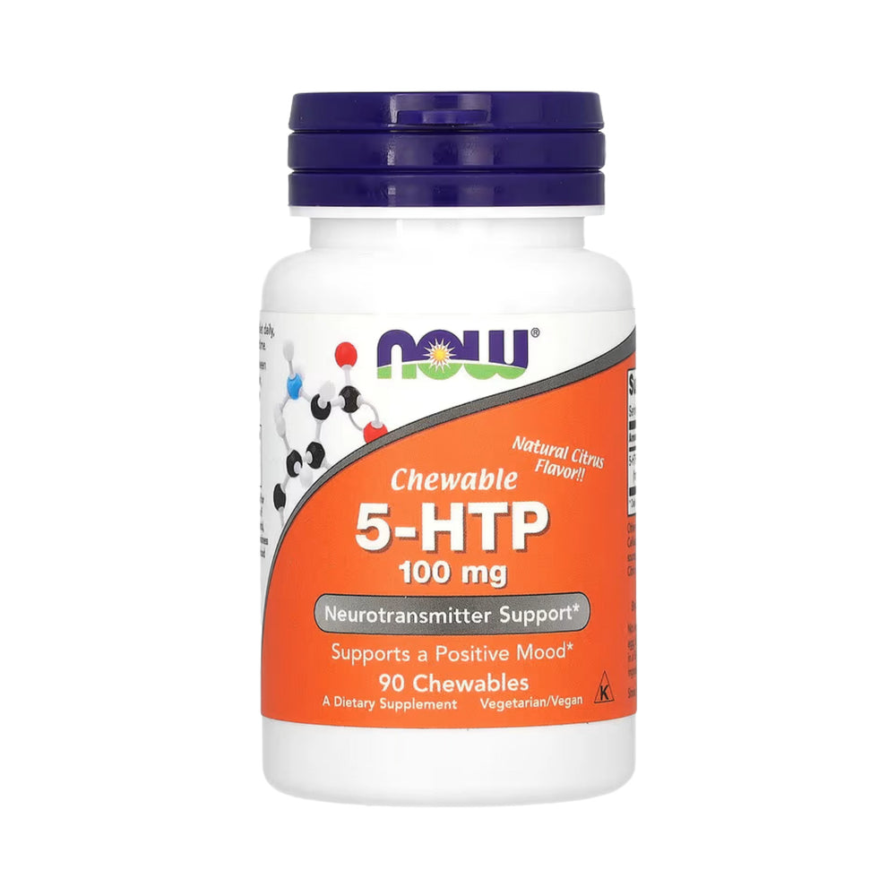 NOW Foods, 5-HTP, Natural Citrus, 100 mg, 90 Chewables