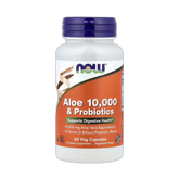 NOW Foods, Aloe 10,000 & Probiotics, 60 Veg Capsules