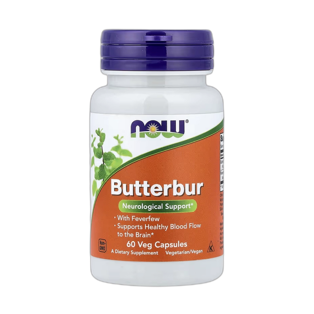 NOW Foods, Butterbur With Feverfew, 60 Veg Capsules