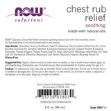 NOW Foods, Chest Rub Relief, 2 fl. Oz, 59 ml