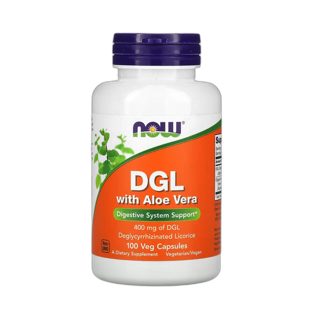 NOW Foods, DGL with Aloe Vera, 400 mg, 100 Veg Capsules