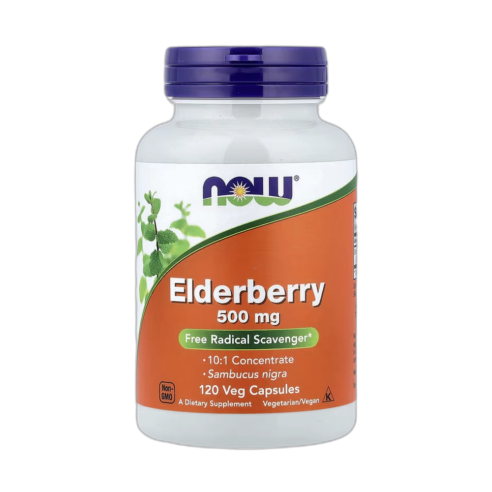 NOW Foods, Elderberry, 500 mg, 120 Veg Capsules