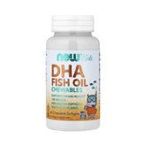 NOW Foods, Kid's DHA Fish Oil Chewables, Tasty Fruit, 60 Chewable Softgels