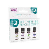 NOW Foods, Let There Be Peace & Quiet, Relaxing Essential Oils Kit, 4 Bottles, 1/3 fl oz, 10 ml Each